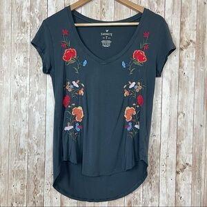 American Eagle Short Sleeve Floral V-Neck Sz XS